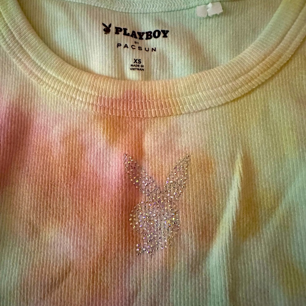 PLAYBOY pacsun cropped tie dye tank